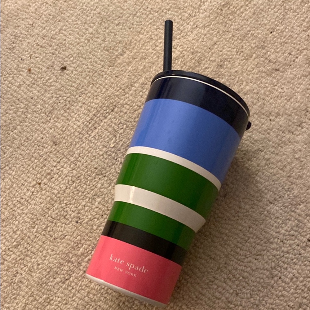 Kate Spade Striped Tumbler with Straw